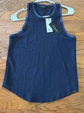 Koral Aerate Netz Tank Top in Midnight Blue